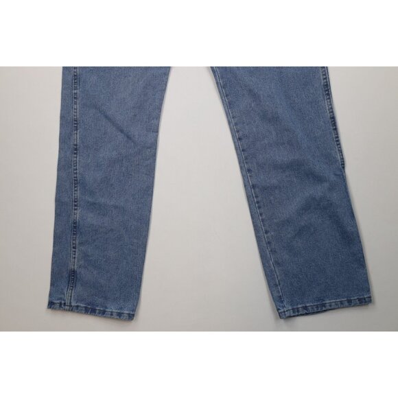 Deadstock Y2K Wrangler Mens 36x36 Relaxed Fit Western Bootcut Denim Jeans Blue - Picture 4 of 13